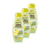 Garnier Ultra Doux Pack de 3 Shampooings Purifiants pour Cheveux Gras Argile Douce/Cédrat 400 ml - Lot de 3