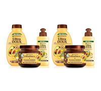 Garnier Ultra Doux - Routine pour Raviver les Boucles des Cheveux Secs, Bouclés à Crépus - À l'Huile d'Avocat et Beurre de Karité - Shampooing, Après-Shampooing et Masque - Homme & Femme