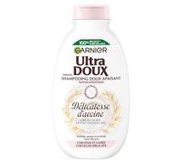 Garnier Ultra Doux Shampooing Hydratant Délicatesse d'Avoine 400ml | Crème de riz et lait d'avoine, Apaise cuir chevelu délicat, Usage familial adultes et enfants 3 ans, Cheveux souples et doux