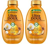 Garnier Ultra Doux - Shampooing Nourrissant - Enrichi en Huile d'Argan & Camélia - Pour Cheveux Secs à Très Secs, et Ternes - Huiles Merveilleuses - 400 ml (Lot de 2)