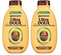 Garnier Ultra Doux - Shampooing pour Cheveux Secs, Bouclés à Crépus - À l'Huile d'Avocat et Beurre de Karité - Texture Crémeuse et Onctueuse - 400 ml - Homme & Femme (Lot de 2)