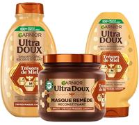 Garnier Ultra Doux Trésors De Miel - Routine Capillaire Reconstituante - Shampooing, Après-Shampooing & Masque - À La Cire D'abeille & Au Miel D'acacia - Pour Cheveux Fragiles & Cassants[Z735]