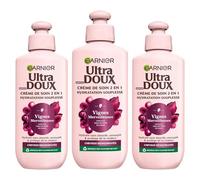 Garnier Ultra Doux Vignes Merveilleuses pour Cheveux Déshydratés - Crème de Soin 2-en-1 Hydratation Souplesse - À l'huile de pépin de raisin - 200 ml - Homme & Femme (Lot de 3)