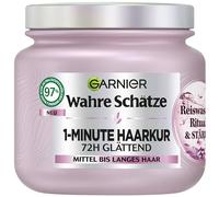 Garnier Wahre Schätze Cure capillaire 1 minute pour cheveux mi-longs à longs, avec eau de riz et force, pour plus de brillance et de souplesse, rituel à l'eau de riz et force, 1 x 340 ml