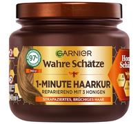 Garnier Wahre Schätze Cure réparatrice 1 minute pour cheveux cassants et abîmés, avec miel d'acacia et cire d'abeille pour moins de pointes fourchues et de cassures, 1 x 340 ml