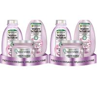 Garnier Wahre Schätze Lot de 6 flacons de soin lissant à l'eau de riz pour cheveux mi-longs Pour plus de brillance et de souplesse Shampooing 250 ml Après-shampoing 200 ml Cure capillaire 1 minute 340