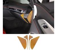 Garniture 3D en fibre de carbone véritable douce pour tableau de bord de porte latérale de voiture compatible avec Corvette C8 Stingray Z06 Z51 2020 2021 2022 2023 Accessoires de décoration intérieure (jaune)