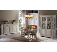 Garniture 7pcs bois meubles commode 4x chaise table vitrine Nouveau groupe salle à manger set