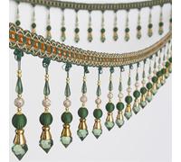 Garniture à franges, artisanat de couture, 1 mètre de dentelle perlée en verre de cristal, garniture de rideau en sangle en polyester, garniture de rideau à pampilles, bricolage, décoration de mariage