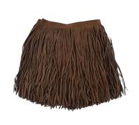 Garniture à franges en faux cuir PU | Multicolore 10-30cm for la décoration et le bricolage(TF005-DarkBrown70,15cm)