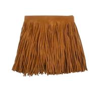 Garniture à franges en faux cuir PU | Multicolore 10-30cm for la décoration et le bricolage(TF005-LightBrown1,10cm)