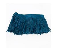 Garniture à franges en faux cuir PU | Multicolore 10-30cm for la décoration et le bricolage(TF005-PeacockBlue28,15cm)