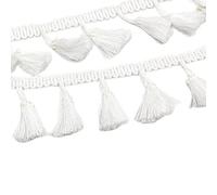 Garniture à franges perlées, 2 mètres de dentelle à pompons, ruban gris, franges, garnitures en, bricolage, fête mariage, robe latine, tissu, couture faite la main, rideau(Transparent)