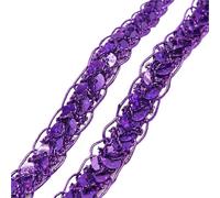 Garniture A Paillettes Ruban à paillettes en tissu for garniture dentelle, 5 Yards, for vêtements, chapeau, décoration de couture, accessoires artisanaux faits la main, DIY bricolage(Purple)