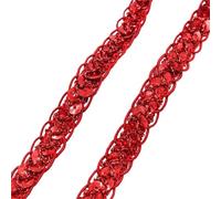 Garniture A Paillettes Ruban à paillettes en tissu for garniture dentelle, 5 Yards, for vêtements, chapeau, décoration de couture, accessoires artisanaux faits la main, DIY bricolage(Red)