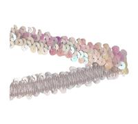 Garniture A Paillettes Ruban de dentelle à paillettes 2 Yards, élasticité 2cm, for vêtements danse, rideau, artisanat, couture, décor, accessoires bricolage(Colored White)