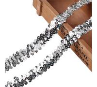 Garniture A Paillettes Ruban d'habillage élastique à paillettes, 1 Yard, 20mm, for la couture de robe, décoration, matériel bandeau for cheveux, bricolage(10)