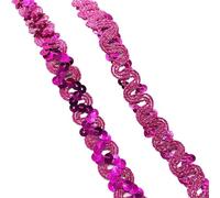 Garniture A Paillettes Ruban d'habillage en dentelle à paillettes ondulées, 2 yards, 20mm, for spectacle sur scène, fête, Cosplay, vêtements de mariage, accessoires bricolage(Rose,13 yards)