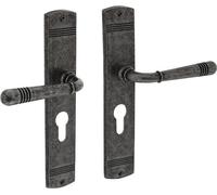 Garniture à plaque longue Helena Zamak F77 Gris PZ 72mm DIN L/R INTERSTEEL