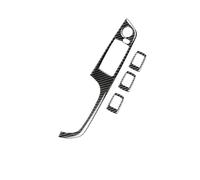 Garniture bouton lève-vitre Kit d'autocollants en fibre de carbone véritable pour cadre de commutateur de fenêtre de porte de voiture pour série 3 E90 2005-2012