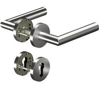 Garniture coupe-feu CORE+8906/3020/6501/6612 acier inoxydable ER D/K pour épaisseur de porte 38 - 63 mm PZ rond DIN gauche / droite