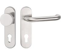 Garniture coupe-feu NW-495 acier inoxydable 60 pour épaisseur de porte 45-58 mm PZ rond DIN gauche / droite