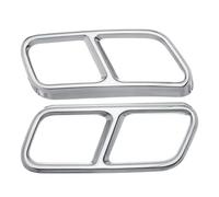 Garniture Couvercle Tuyau Queue 2 Pièces Caches Double Tuyau D'échappement Arrière Garnitures Cache D'embout Compatible Avec Benz Pour Classe S W222 C217 A217 2014 2015 2016 2017(Silver)