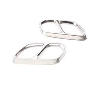 Garniture Couvercle Tuyau Queue Côté Gauche Droit Garde-boue Arrière Gaine D'échappement Système D'échappement Accessoires Extérieurs Compatible Avec VW Pour Touareg CR7 2018 2019 2020 2021(Silver)