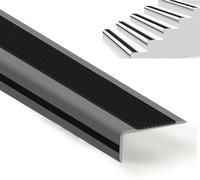 Garniture De Bord D’escalier Antidérapante Protecteurs Auto-adhésifs Imperméables pour Escaliers Intérieurs Et Extérieurs en Caoutchouc Rés, Width 5cm Gray-Black, 1m/39.4in