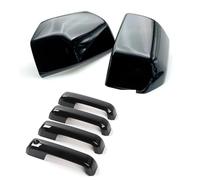 Garniture de coque de rétroviseur extérieur de voiture pour Ford F150 2015-2020 Raptor Rétroviseur latéral + housse de poignée de porte Fixcor (argent) (noir)