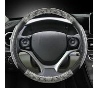 Garniture De Couverture Volant en Cuir Microfibre Accessoires Automobiles pour Honda pour Jazz pour City 2009 2010 - 2013 Simple à Installer(Titanium)