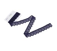 Garniture de Dentelle de Largeur 2cm, Ruban de Dentelle de Broderie Inélastique Bleu Marine pour Nappe de Rideau Housse de Mariée Bricolage Artisanat Accessoires de Vêtements - 10 Mètres