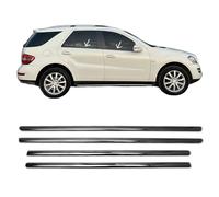 Moulures de fenêtre pour Mercedes ML 2005-2011 Acier inoxydable foncé 4 pièces