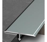 Garniture de moulage en T en aluminium, bandes de porte à profil de barre, transition de sol, bande en forme de T, transitions de moulage for porte, for espaces de sol(Dark Gray,50mm*0.9m*3 Pieces)