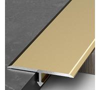 Garniture de moulage en T en aluminium, bandes de porte à profil de barre, transition de sol, bande en forme de T, transitions de moulage for porte, for espaces de sol(Yellow,50mm*0.9m*3 Pieces)