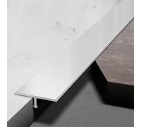 Garniture de moulure en T en aluminium, panneau de transition, bandes de sol, garnitures de bord de sol en profilé stratifié, moulures for décorations de portes, pour(Silver,40mm*0.9m*3 Pieces)