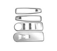 Garniture De Panneau De Bouton De Commutateur De Lève-vitre De Porte Voiture Accoudoir LHD Pour Renault Pour Clio 4 Pour Clio4 2013 2014 2015 2016 FIXCOR(Argent)