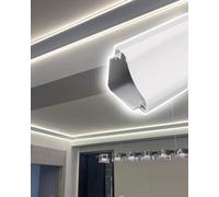 Garniture de plafond pour bande lumineuse LED, éclairage indirect, moulure de couronne, canal blanc pour couloir, salon, corniche, 3,5 m