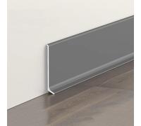 Garniture de plinthe en aluminium 4 pièces moulures en métal 4/6/8 cm de hauteur 125 cm de longueur Facile à couper Base murale Décoration et réparation Gentleman's Gris Taille 8 cm