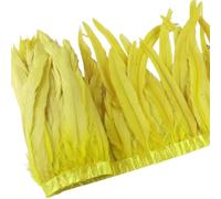 Garniture de plumes queue coq rouge naturelle 10-12 pouces | Coque Plume Ruban for Artisanat Jupe Carnaval Costume Plumes(YELLOW)