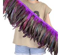 Garniture de plumes queue faisan 10M 25-30CM | Ruban à franges for artisanat, fournitures de décoration de costumes de fête de carnaval(Color 23,2M)