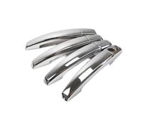 Garniture de poignée de porte de voiture en fibre de carbone chromée compatible avec Chevrolet Cruze 2008-2013, Captiva 2006-2013, Camaro 2010-2015, Spark 2009-2011(Silver)