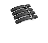 Garniture de poignée de porte extérieure noire brillante compatible avec Land Rover Range Rover Sport Discovery 4 LR4 Freelander 2 avec trou de clé intelligent