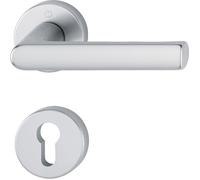 Garniture de poignée de porte - Hoppe - Hambourg 1700 - Aluminium F1 - Rosace à clé - Montage sans vis