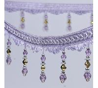 Garniture de pompon tressée en strass de 12 mètres for la couture, la décoration intérieure et les projets d'artisanat(Light Purple)