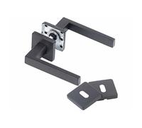 : Garniture de porte noire - 2 poignées sur rosaces carrées