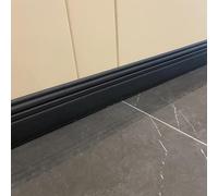 Garniture de quadrant, bande bordure d'angle, moulage plinthe base 16,4 pieds, en caoutchouc flexible auto-adhésif pouces(Black)