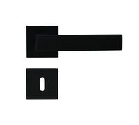 Garniture de rosette RK.C36.GARDA.BB.CE sur rosettes carrées avec poignées à ressort, aluminium, noir mat