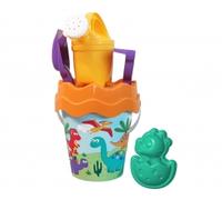 Simba Set de seaux Dino 107114604 – Jouets de sable 6 pièces, Dès 10 mois, Multicolore