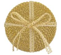 Garniture de Tresse de Gimp Dorée S, Ruban Couture 0,6cm 50 M | Polyester, Style Rétro à Bord Festonné, Facile à Couper, pour Costumes, Rideaux, Coiffes et Emballages
